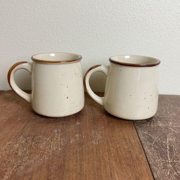 Norleans Coffee Mugs Set of 2 Floral Design Stoneware Korea - Picture 9 of 10